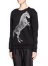 Front View - Click To Enlarge - STELLA MCCARTNEY - Horse embroidery fleece sweatshirt