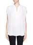 Main View - Click To Enlarge - VINCE - Gathered neckline silk blouse