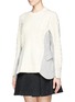 Front View - Click To Enlarge - SACAI - Felt blazer panel cable knit sweater