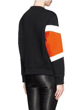 Back View - Click To Enlarge - NEIL BARRETT - Geometric colourblock panel sweatshirt