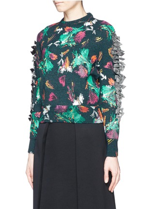 Front View - Click To Enlarge - TOGA ARCHIVES - Floral print bow appliqué sweater