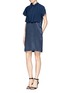 Figure View - Click To Enlarge - ELLERY - 'Cyrus' gathered crepe overlay satin shift dress