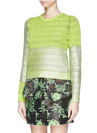 Front View - Click To Enlarge - KENZO - Metallic foil wool blend sweater