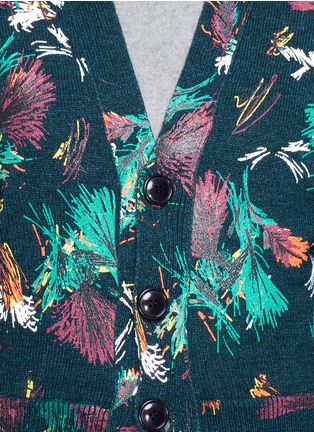 Detail View - Click To Enlarge - TOGA ARCHIVES - Cropped tropical print wool blend cardigan