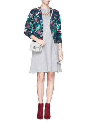 Figure View - Click To Enlarge - TOGA ARCHIVES - Cropped tropical print wool blend cardigan