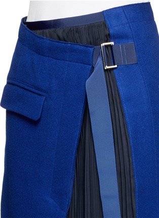 Detail View - Click To Enlarge - SACAI - Plissé pleat chiffon felt wrap skirt