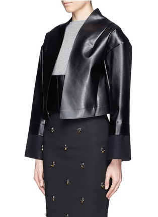 Front View - Click To Enlarge - TOGA ARCHIVES - Faux leather cropped jacket