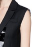 Detail View - Click To Enlarge - VICTORIA, VICTORIA BECKHAM - Calf hair and patent leather wool suit dress