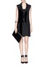 Detail View - Click To Enlarge - VICTORIA, VICTORIA BECKHAM - Calf hair and patent leather wool suit dress