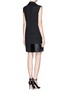 Back View - Click To Enlarge - VICTORIA, VICTORIA BECKHAM - Calf hair and patent leather wool suit dress