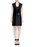 Main View - Click To Enlarge - VICTORIA, VICTORIA BECKHAM - Calf hair and patent leather wool suit dress