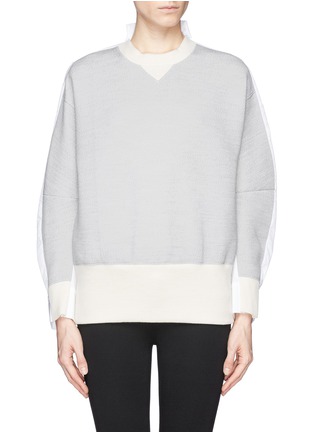 Main View - Click To Enlarge - SACAI - Double face wool blend combo sweatshirt