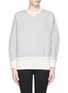 Main View - Click To Enlarge - SACAI - Double face wool blend combo sweatshirt