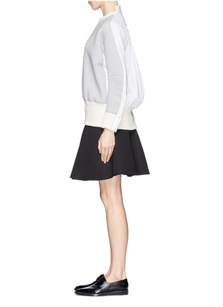 Figure View - Click To Enlarge - SACAI - Double face wool blend combo sweatshirt