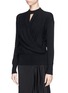 Front View - Click To Enlarge - THAKOON - Wrap front sweater