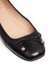 Detail View - Click To Enlarge - TORY BURCH - 'Laila Driver' bow leather ballerina flats