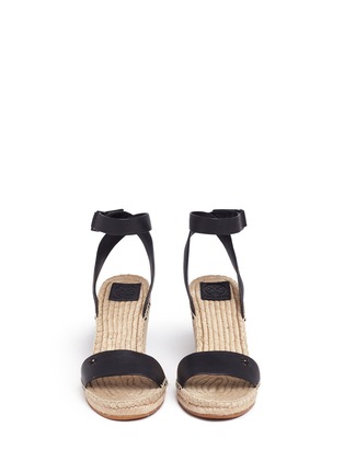 Front View - Click To Enlarge - TORY BURCH - 'Bima' leather espadrille wedge sandals