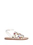Main View - Click To Enlarge - TORY BURCH - 'Marguerite' floral patch strappy leather sandals