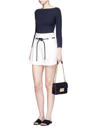 Figure View - Click To Enlarge - MICHAEL KORS - 'Sloan' small quilted lambskin leather chain crossbody bag