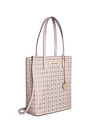 Detail View - Click To Enlarge - MICHAEL KORS - 'Hayley' large floral perforated leather tote