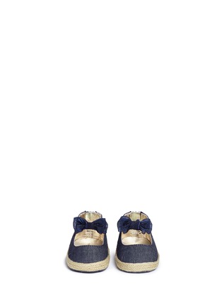 Figure View - Click To Enlarge - STUART WEITZMAN - 'Baby Nantucket Bow' denim infant flats