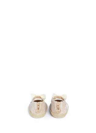 Back View - Click To Enlarge - STUART WEITZMAN - 'Baby Nantucket Bow' glitter mesh infant flats