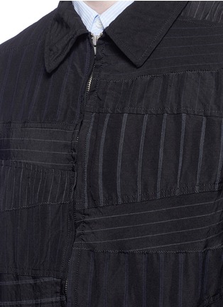 Detail View - Click To Enlarge - COMME DES GARÇONS HOMME - Stripe patchwork wool-linen blouson jacket