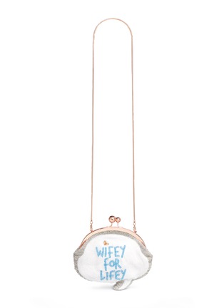 Main View - Click To Enlarge - SOPHIA WEBSTER - 'Wifey For Lifey' beaded speech bubble chain clutch