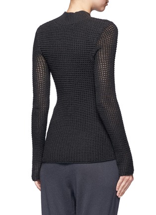 Back View - Click To Enlarge - MAIYET - Cashmere-silk open knit turtleneck sweater