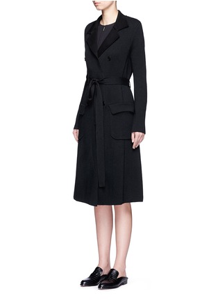 Front View - Click To Enlarge - MAIYET - Tie waist cashmere knit trench coat