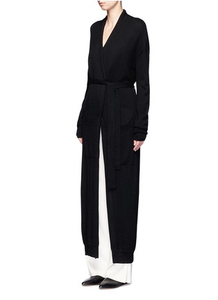 Front View - Click To Enlarge - MAIYET - Tie waist cashmere maxi cardigan