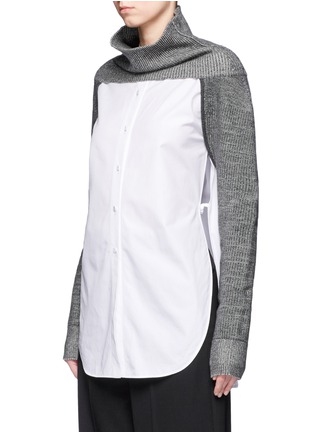 Front View - Click To Enlarge - MAIYET - Long sleeve cashmere turtleneck scarf