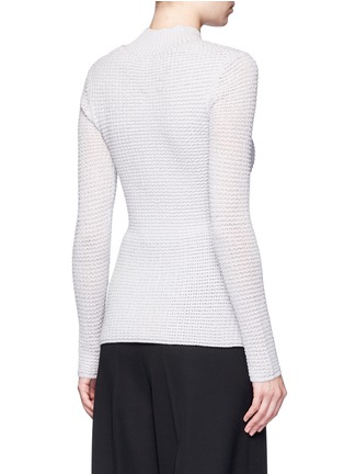 Back View - Click To Enlarge - MAIYET - Cashmere-silk open knit turtleneck sweater