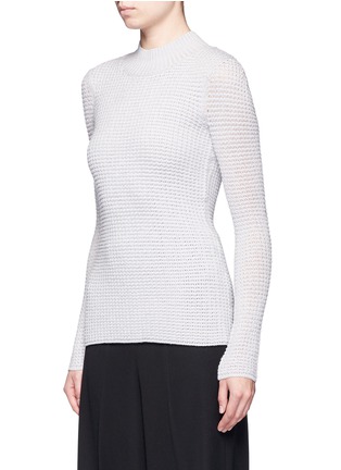 Front View - Click To Enlarge - MAIYET - Cashmere-silk open knit turtleneck sweater
