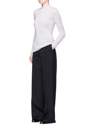 Figure View - Click To Enlarge - MAIYET - Cashmere-silk open knit turtleneck sweater