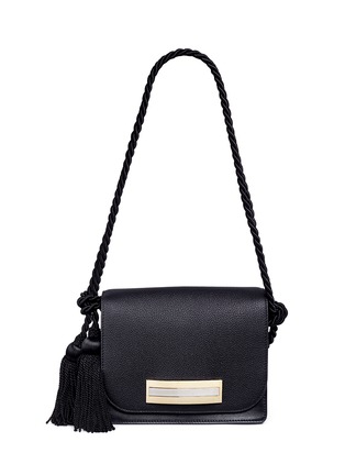  - HILLIER BARTLEY - 'Barrette' chunky tassel strap mixed leather satchel