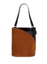 Main View - Click To Enlarge - HILLIER BARTLEY - 'Cigar' suede and calfskin leather tote