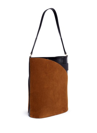 Figure View - Click To Enlarge - HILLIER BARTLEY - 'Cigar' suede and calfskin leather tote