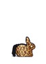 Detail View - Click To Enlarge - HILLIER BARTLEY - 'Bunny' leopard print velvet tassel pull leather clutch