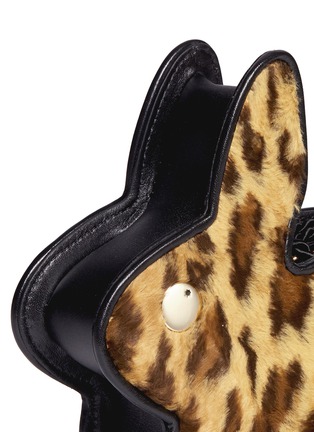  - HILLIER BARTLEY - 'Bunny' leopard print velvet tassel pull leather clutch