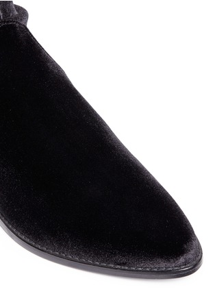 Detail View - Click To Enlarge - STUART WEITZMAN - 'Leggy Lady' velvet thigh high boots