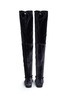 Back View - Click To Enlarge - STUART WEITZMAN - 'Leggy Lady' velvet thigh high boots