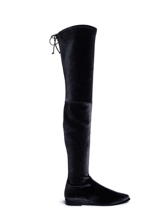 Main View - Click To Enlarge - STUART WEITZMAN - 'Leggy Lady' velvet thigh high boots