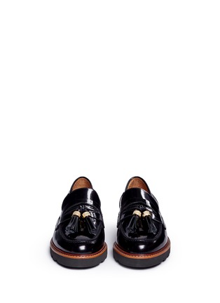 Front View - Click To Enlarge - STUART WEITZMAN - 'Manila' logo tassel leather loafers