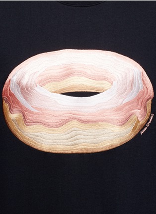 Detail View - Click To Enlarge - ACNE STUDIOS - 'Casey' doughnut emoji patch sweatshirt