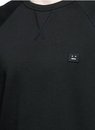 Detail View - Click To Enlarge - ACNE STUDIOS - 'College Face' emoji patch cotton sweatshirt