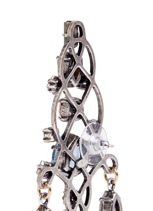 Detail View - Click To Enlarge - LANVIN - 'Ginger' glass crystal metal fretwork drop earrings