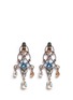 Main View - Click To Enlarge - LANVIN - 'Ginger' glass crystal metal fretwork drop earrings
