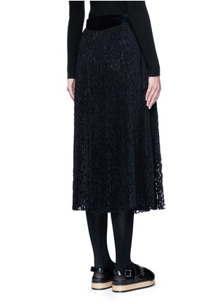 Back View - Click To Enlarge - SACAI - Pleated guipure lace wrap midi skirt