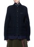 Main View - Click To Enlarge - SACAI - Mix knit felted wool blend layered coat
